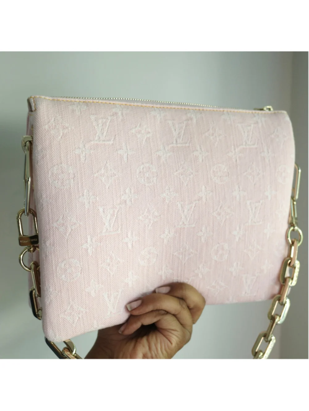 LOUIS VUITTON Light Pink Denim Coussin PM